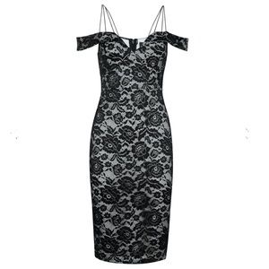 AXParis Black/Nude Lace Dress